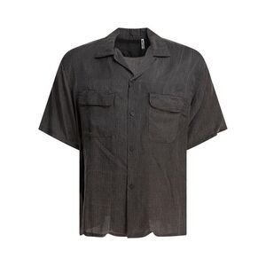 KAPTAIN SUNSHINE Vertical Stripe Camp Collar Shirt Men BLACK Shirts